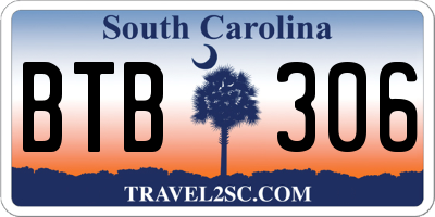 SC license plate BTB306