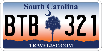 SC license plate BTB321