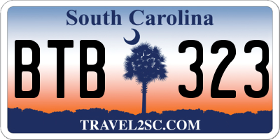SC license plate BTB323