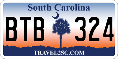 SC license plate BTB324