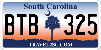 SC license plate BTB325