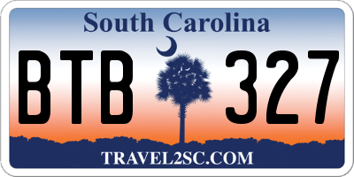 SC license plate BTB327