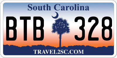 SC license plate BTB328