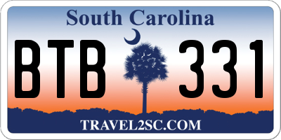 SC license plate BTB331