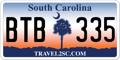 SC license plate BTB335