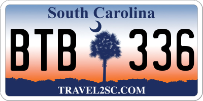 SC license plate BTB336