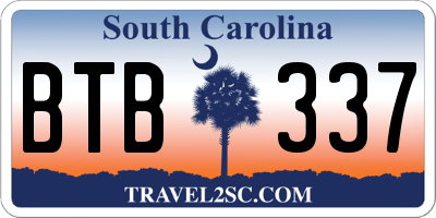 SC license plate BTB337