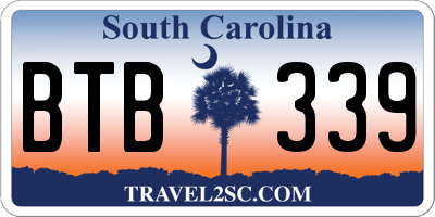 SC license plate BTB339