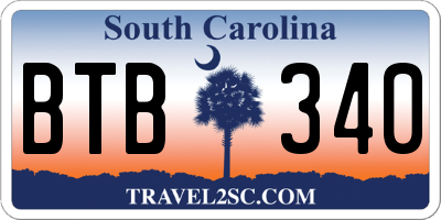 SC license plate BTB340