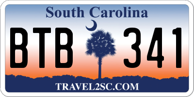SC license plate BTB341
