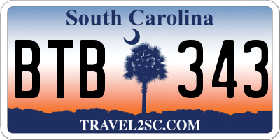 SC license plate BTB343