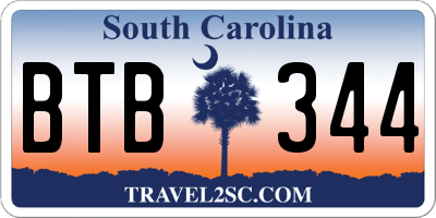 SC license plate BTB344