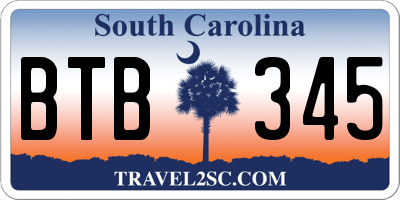 SC license plate BTB345