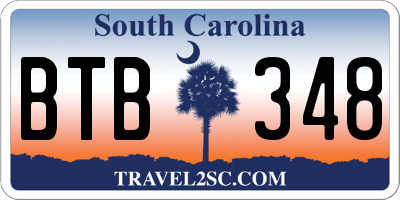 SC license plate BTB348