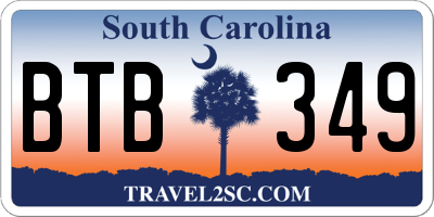 SC license plate BTB349