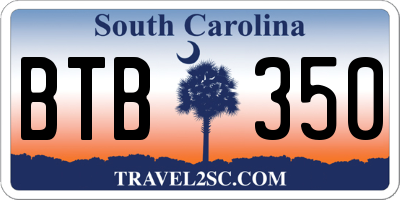 SC license plate BTB350