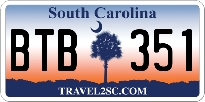 SC license plate BTB351