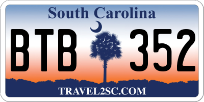 SC license plate BTB352