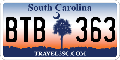 SC license plate BTB363