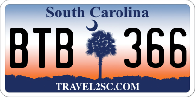 SC license plate BTB366