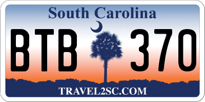 SC license plate BTB370