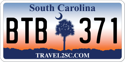 SC license plate BTB371