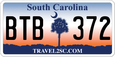 SC license plate BTB372
