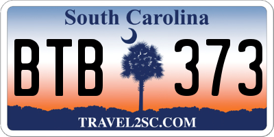 SC license plate BTB373