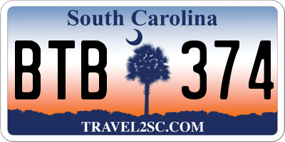 SC license plate BTB374