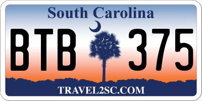 SC license plate BTB375