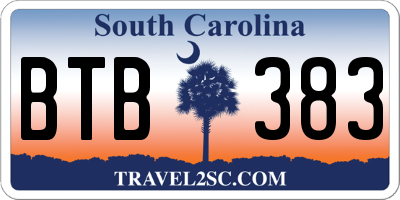 SC license plate BTB383