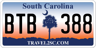 SC license plate BTB388