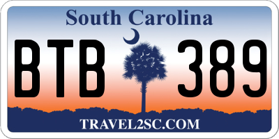 SC license plate BTB389