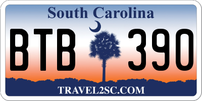 SC license plate BTB390