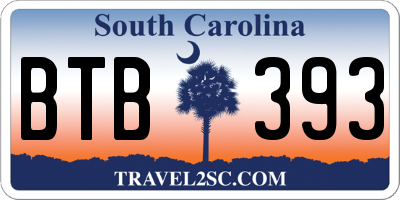 SC license plate BTB393