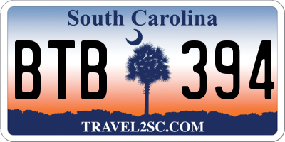 SC license plate BTB394