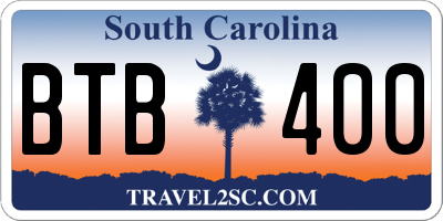 SC license plate BTB400
