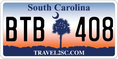 SC license plate BTB408