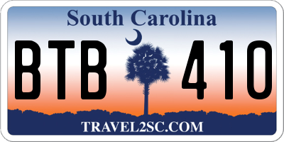 SC license plate BTB410
