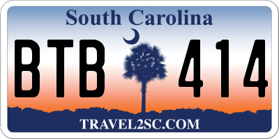 SC license plate BTB414