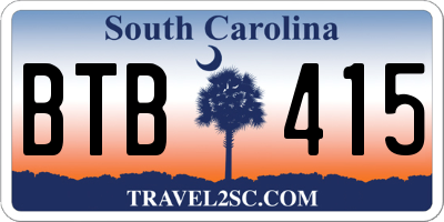 SC license plate BTB415