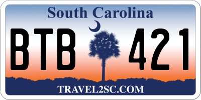 SC license plate BTB421
