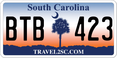 SC license plate BTB423