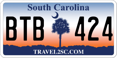 SC license plate BTB424