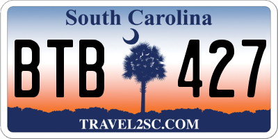SC license plate BTB427