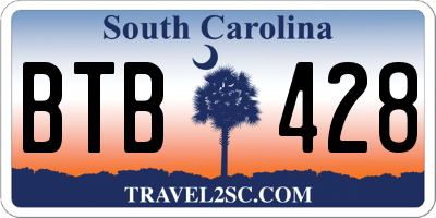 SC license plate BTB428