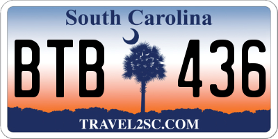 SC license plate BTB436