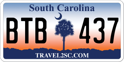 SC license plate BTB437