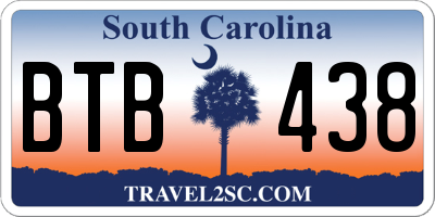 SC license plate BTB438