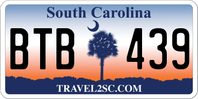 SC license plate BTB439